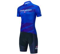 Abbigliamento ciclismo Set completo Tuta Bici Maglia Camicia da Ciclismo Maniche Corte e Pantaloncini Corti Bicicletta con 5D Gel Imbottiti per MTB Corsa Strada Bici (Blu,M)