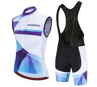Abbigliamento Ciclismo Uomo Completo Bici MTB Estivo Maglia Ciclista Senza Maniche,Maglietta Bicicletta Gilet e Salopette Pantaloncini con 9D Gel Imbottiti,Tuta da Ciclo Asciugatura Rapida(10,L)