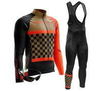 Abbigliamento Completo Ciclismo Uomo Tuta Bici da Corsa Invernale Maglia MTB Manica Lunga + Salopette Imbottiti+Polarizzati Occhiali Da Ciclismo... (M,TypA-6)