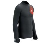 Abbigliamento compressivo Compressport Winter Trail Postural Long Sleeve Top - black/core red - Nero (L)