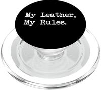 Abbigliamento con citazioni divertenti sulla lavorazione della pelle My Leather My Rules PopSockets PopGrip per MagSafe