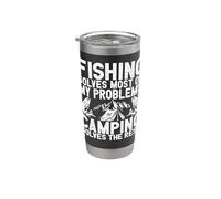 Abbigliamento da campo di pesca - Design divertente dei migliori campeggiatori Bicchiere termico in acciaio inox doppia parete