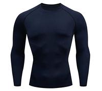 Abbigliamento da lavoro, da uomo, per fitness, a maniche lunghe, da corsa, da uomo, termico, muscolo, atletico, palestra, a compressione, taglia 50, Blu, XL