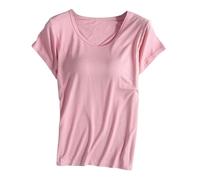 Abbigliamento da notte femminile confortevole con cuscino integrato e reggiseno a maniche corte ideale per la casa, set gilet pratico per un riposo tranquillo