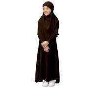 Abbigliamento da preghiera per ragazze Ramadan Burka Khimar Abaya Set abiti islamici Abito da preghiera Abiti musulmani Khimar Abaya Set Bambini Abbigliamento da preghiera per donne Namaz Elbisesi