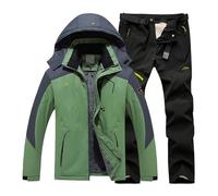 Abbigliamento da sci invernale da uomo, con cappuccio, per attività all'aperto, sport sulla neve, tempo libero, abbigliamento funzionale, impermeabile, traspirante, antivento, protezione dal freddo