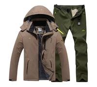 Abbigliamento da sci invernale da uomo, con cappuccio, per attività all'aperto, sport sulla neve, tempo libero, abbigliamento funzionale, impermeabile, traspirante, antivento, protezione dal freddo