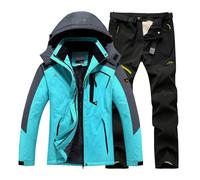 Abbigliamento da sci invernale da uomo, con cappuccio, per attività all'aperto, sport sulla neve, tempo libero, abbigliamento funzionale, impermeabile, traspirante, antivento, protezione dal freddo