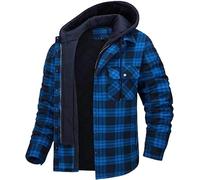 Abbigliamento da uomo Europa, America, autunno e inverno spesso cotone imbottito plaid a maniche lunghe giacca con cappuccio largo-A, 9#, 5XL
