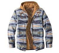 Abbigliamento da uomo Europa, America, autunno e inverno spesso cotone imbottito plaid a maniche lunghe giacca con cappuccio largo-B, 5#, L