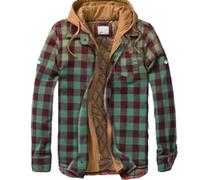 Abbigliamento da uomo Europa, America, autunno e inverno spesso cotone imbottito plaid a maniche lunghe giacca con cappuccio largo-B, 11#, L