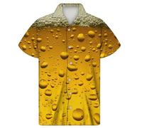 Abbigliamento da uomo Oktoberfest, camicia hawaiana, divertente a maniche corte con stampa della birra, scollo a V, anni '80, per feste a tema, abbigliamento tradizionale hawaiano, comodo da indossare