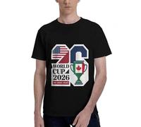 Abbigliamento da Uomo per World Cup, Cotone Puro,Girocollo Maglietta Calcio con Elementi della Coppa del Mondo Abbigliamento da Uomo per L'Estate,Nero-S