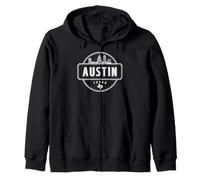 Abbigliamento da Viaggio Austin City Skyline Texas Star Felpa con Cappuccio