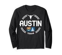 Abbigliamento da Viaggio Austin City Skyline Texas Star Maglia a Manica