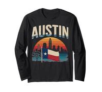 Abbigliamento da Viaggio Austin City Skyline Texas Star Maglia a Manica