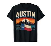 Abbigliamento da Viaggio Austin City Skyline Texas Star Maglietta