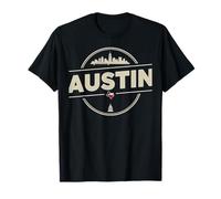 Abbigliamento da Viaggio Austin City Skyline Texas Star Maglietta