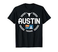 Abbigliamento da Viaggio Austin City Skyline Texas Star Maglietta