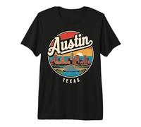 Abbigliamento da Viaggio Austin City Skyline Texas Star Maglietta Premium