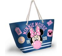 Disney Minni Mouse Varsity-Borsa da Spiaggia Soleil, Blu, 52 x 37 cm