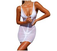 Abbigliamento Donna Sexy Aperto Reggiseno Aperto Dress Summer Mesh Beach Holiday Ladies Bod Ycon Womens Reggiseno Trasparente Davanti Intimoos Hot ITA White M