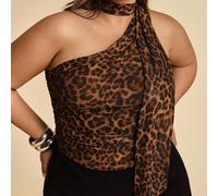Abbigliamento estivo da spiaggia e vacanza, abbigliamento da festa e uscite, top leopardati con collo a canottiera, top asimmetrici, abbigliamento in stile Y2K 0XL,1XL,2XL,3XL,4XL,5XLPiante,stampa dap