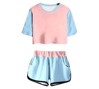 Abbigliamento Estivo per Ragazze,Body Estiva Neonato T-Shirt e Pantaloncini Top Cotone Elasticizzato Abiti Bambini Due Pezzi Bambina Gioco Regalo Ragazze Compleanni