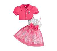Abbigliamento Estivo per Ragazze Tinta Unita Set di Magliette Il Tempo Libero 2 Pezzi con Tuta da Ginnastica Sportiva Ideale Come Regalo Bimbo