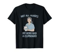 Abbigliamento Grafico Pastello per Infermiere My Hero Had a Clipboard Maglietta
