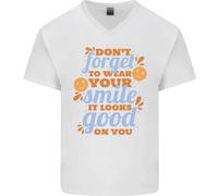 Abbigliamento Il Sorriso Feel Good Happy Joy Love Uomo Scollo A V Cotone T-Shirt