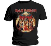 Iron Maiden - T-Shirt # L Black Unisex # Powerslave Lightning Circle