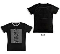 Joy Division Ringer T Shirt Unknown Pleasures Logo Nuovo Ufficiale Unisex Nero Size L