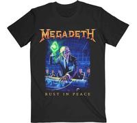 Megadeth T Shirt Rust in Peace Tracklist Band Logo Nuovo Ufficiale Nero Size L