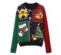 Abbigliamento Natalizio Donna, Maglione Donna con Bandiera Stati Uniti Maglia Lunga Comoda Felpa Casual per Giornate Festive E Occasioni Speciali