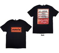 Oasis Maglietta Definitely Maybe AAA Pass Back Print Unisex Black M