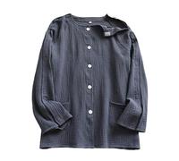 Abbigliamento paziente post chirurgico, pigiama a maniche lunghe strappo, chiusure a bastone magico, cura costretta a letto, Grigio, XL