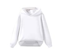 Abbigliamento per bambini Children's Middle and Large Children's Autumn Solid Color Hooded Maglione in pelle per bambini, bianco, 6-7 Jahre