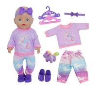 Abbigliamento per bambole da 35 a 43 cm, 7 pezzi, pony, abbigliamento per bambole, abbigliamento con pantaloni, pony, scarpe da bambola, grucce per bambole da 12 a 18 pollici, set di accessori per