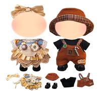 Abbigliamento per bambole di peluche, 17 cm, carino e classico, per bambole da 17 cm, abbigliamento per peluche da 17 cm (set da 2)