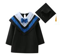 Abbigliamento per il servizio fotografico per bambini, per la laurea, abito da laurea, abito da addio al nubilato con cappello, set da 2 pezzi, Blu, 3-4 Jahre