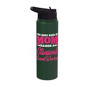 Abbigliamento per la mamma dell'assistente sociale clinico - Design divertente con mamme carine Stainless Steel Insulated Water Bottle