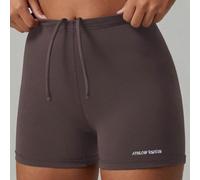 Abbigliamento per ragazze pre-adolescenti, pantaloncini corti casual e semplici color marrone caffè, attillati e aderenti per dare forma al corpo, adatti per ciclismo e allenamento, shorts sportivi el