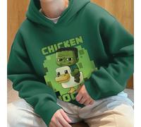 Abbigliamento per ragazzo pre-adolescente, con stampe di simpatici personaggi che cavalcano anatre, stile casual, adatto per l'autunno e l'inverno. Felpe con cappuccio per ragazzi, moda casual, adatte