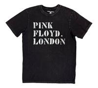 Abbigliamento Pink Floyd: Pink Floyd Unisex Stone Wash T-Shirt. Stencil Logo (Bl