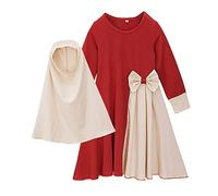 Abbigliamento Preghiera Bambini Ragazze Musulmani Abaya Maniche Lunghe Abaya Con Hijab Donne Musulmane Bambini Hijab Abito Da Preghiera Ramadan Islam Abbigliamento Niqab Set, b, 110