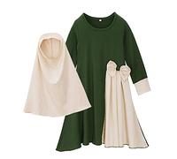 Abbigliamento Preghiera Bambini Ragazze Musulmani Abaya Maniche Lunghe Abaya Con Hijab Donne Musulmane Bambini Hijab Abito Da Preghiera Ramadan Islam Abbigliamento Niqab Set, a, 140