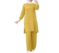 Abbigliamento Preghiera Per Le Donne A Manica Lunga Abiti Musulmani Retro Musulmano Caftano Abaya Donna Dubai Robe Medio Oriente Etnico Saudita Arabo Afghano Vestiti Islamici Arabi, 04# giallo, S