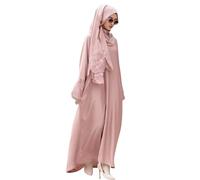 Abbigliamento Preghiera Per Le Donne Manica Lunga Cerniera Abiti Musulmani Retro Musulmano Caftano Abaya Donna Dubai Robe Medio Oriente Etnico Saudita Arabo Afghano Vestiti Islamici Arabi, 03# Rosa, S