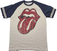 The Rolling Stones T Shirt Lick Band Logo Nuovo Ufficiale Unisex Raglan Size M